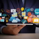 DIGITAL MARKETING new startup project MILLENNIALS Business team hands at work with financial reports and a laptop